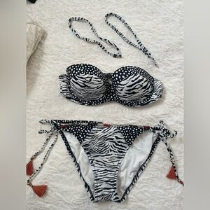 Victoria's Secret Black and White Zebra Print Bikini
